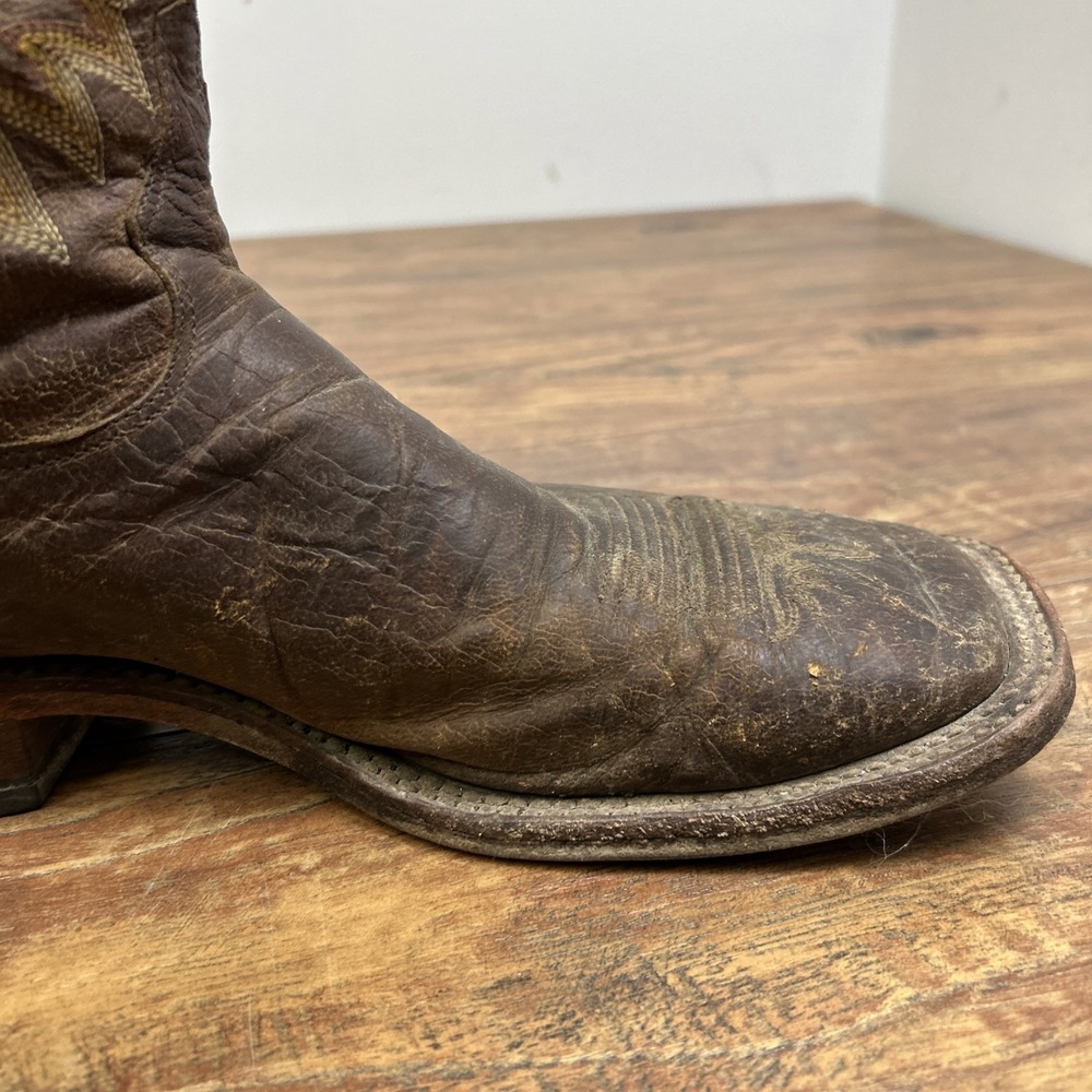 Tony Lama Men's Avett 11" Western Leather Boots-Honey Brown-Size: 8.5 D Rodeo - Picture 13 of 16
